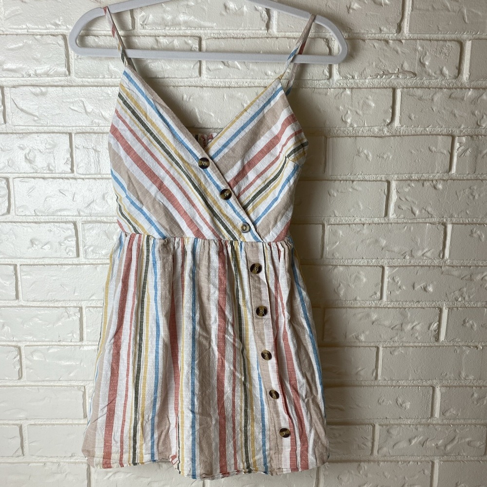Mind Code Women's Top Strappy Size M Boho Stripes